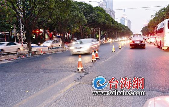 湖濱南路低洼路段正在實施墊高工程