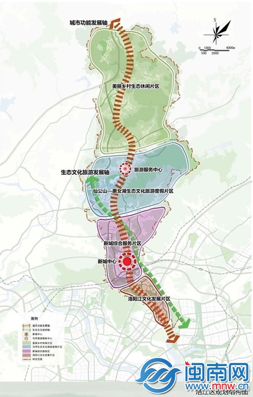 “一主一副 兩軸四片”空間結(jié)構(gòu)規(guī)劃圖