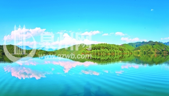 山美水庫一角。