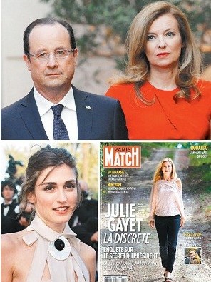 法國總統(tǒng)奧朗德與女星茱莉戀情公開 前女友瓦萊麗獲